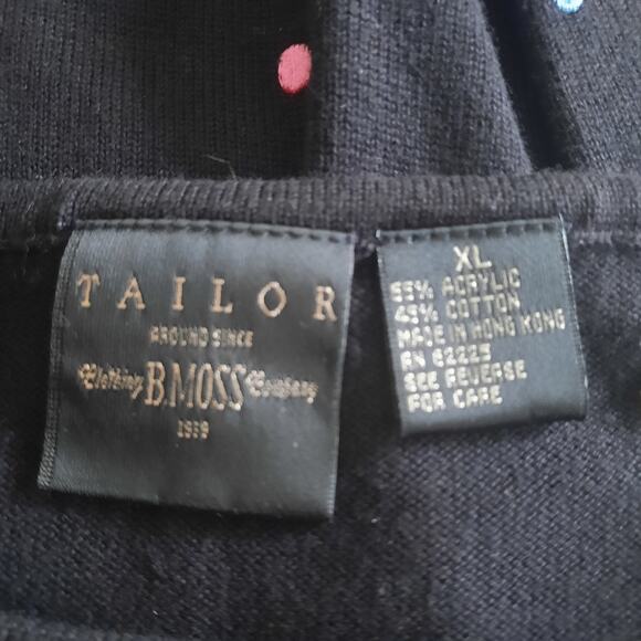 Tailor B. Moss Womens Black Polka-dot Sweater Size XL - Picture 3 of 5